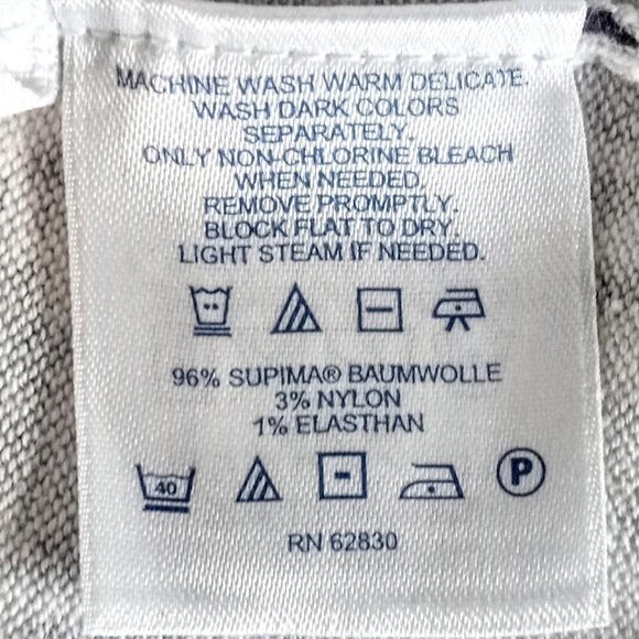 Lands' End Navy Blue White Print Cotton Cardigan Sweater - Picture 4 of 4